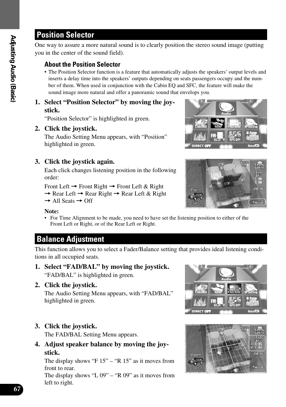 Position selector balance adjustment, Position selector, Balance adjustment | Pioneer AVM-P9000R User Manual | Page 68 / 112