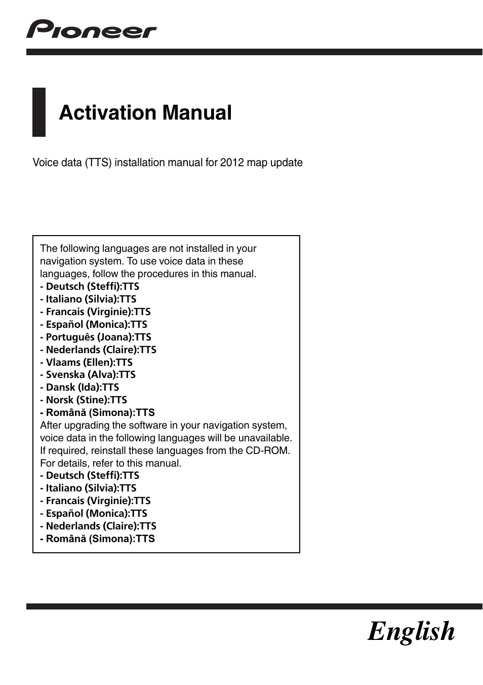 Pioneer AVIC-F10BT User Manual | 12 pages