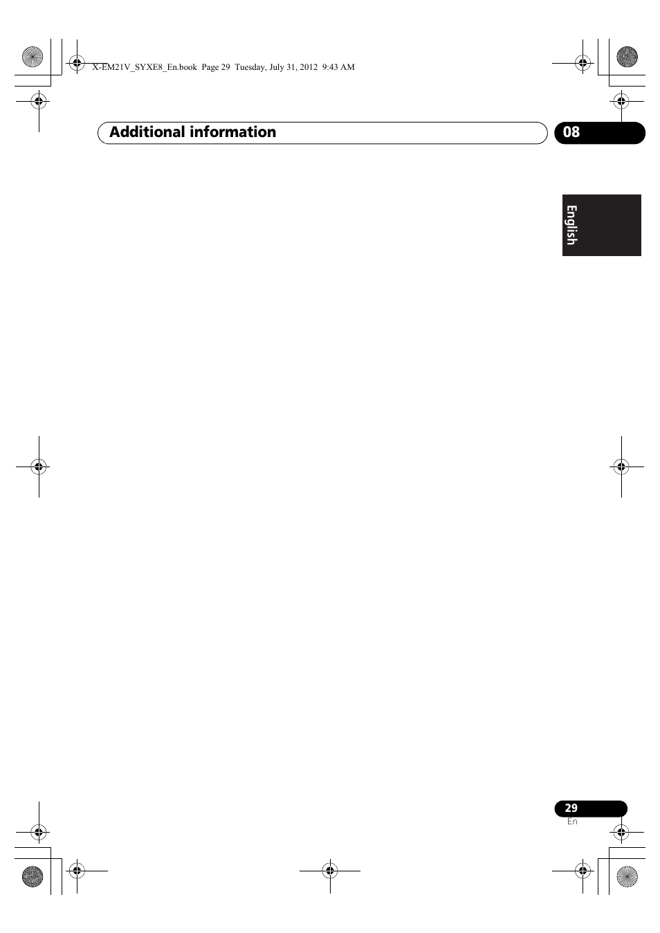 Additional information 08 | Pioneer X-EM21V User Manual | Page 29 / 30