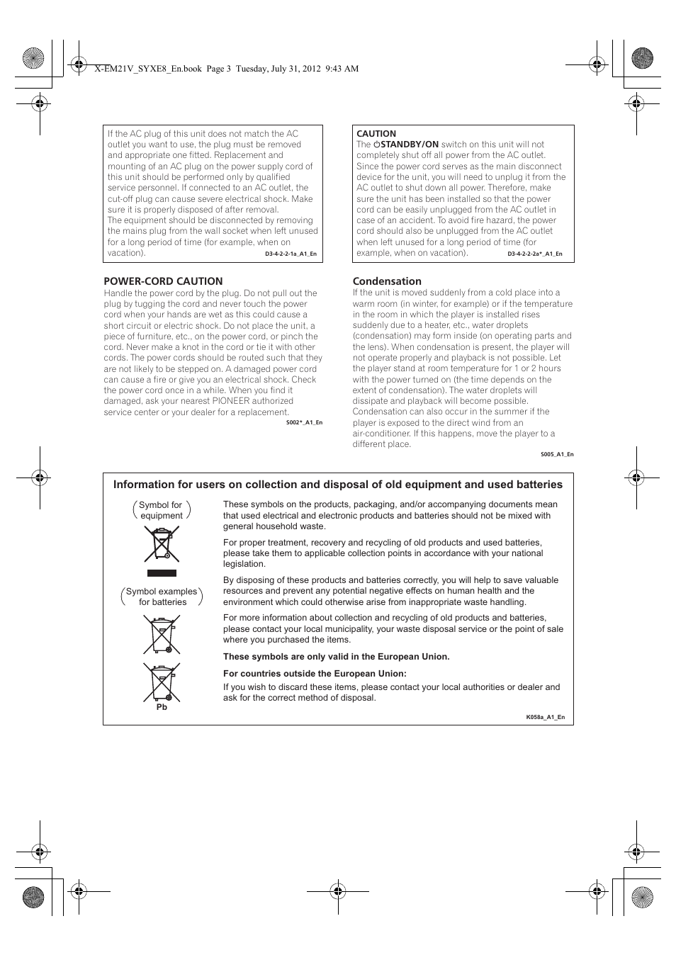 Pioneer X-EM21V User Manual | Page 3 / 30