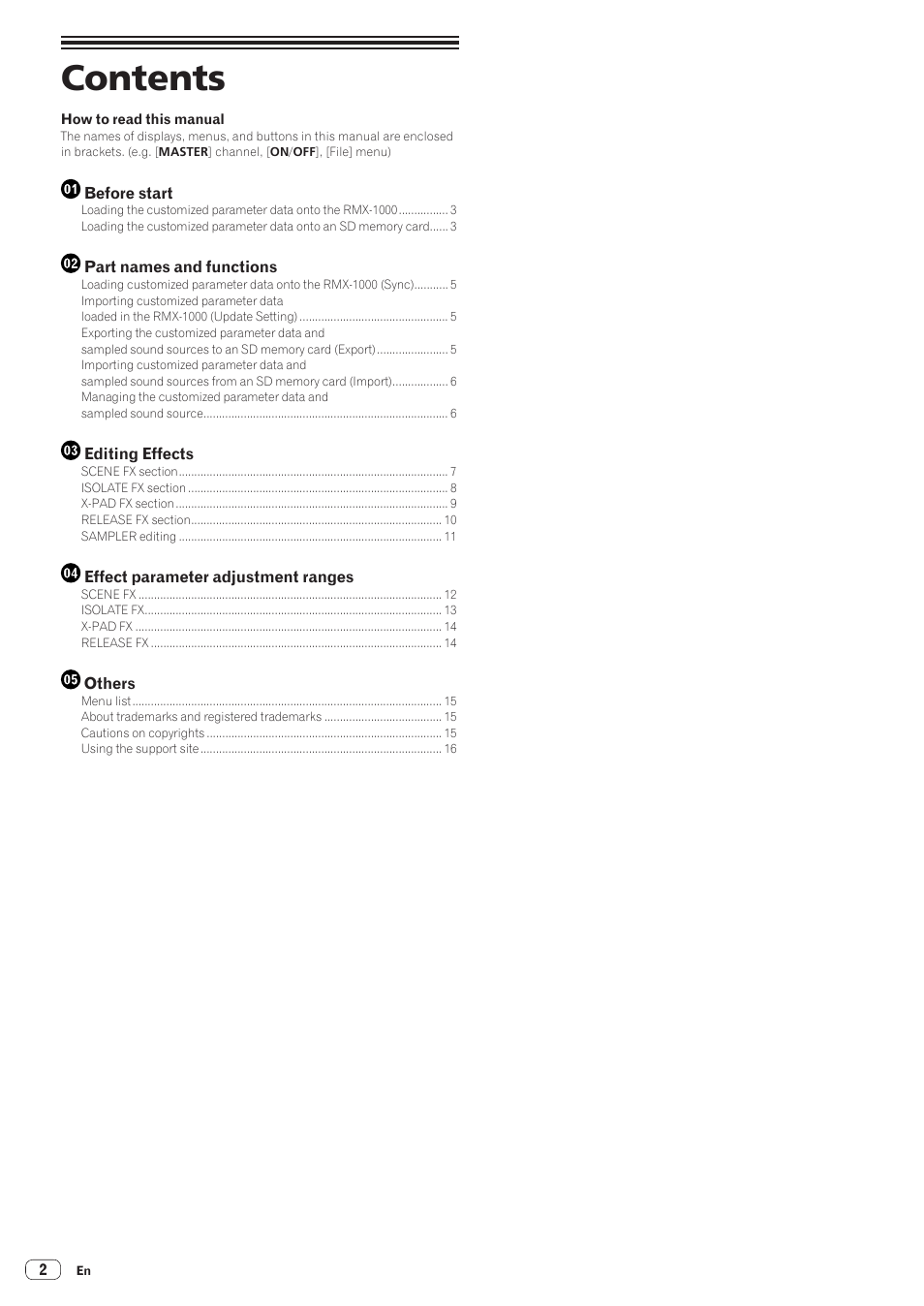 Pioneer RMX-1000-M User Manual | Page 2 / 16