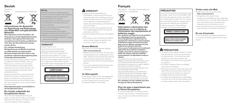 Deutsh français | Pioneer DVH-330UB User Manual | Page 2 / 4