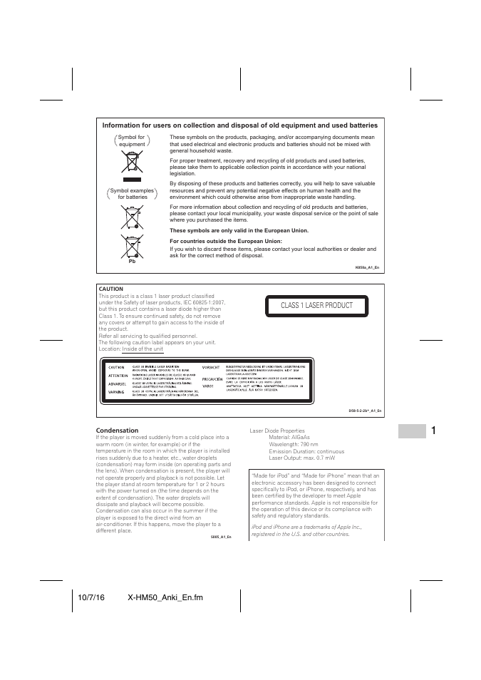 Pioneer X-HM50-K User Manual | Page 3 / 76