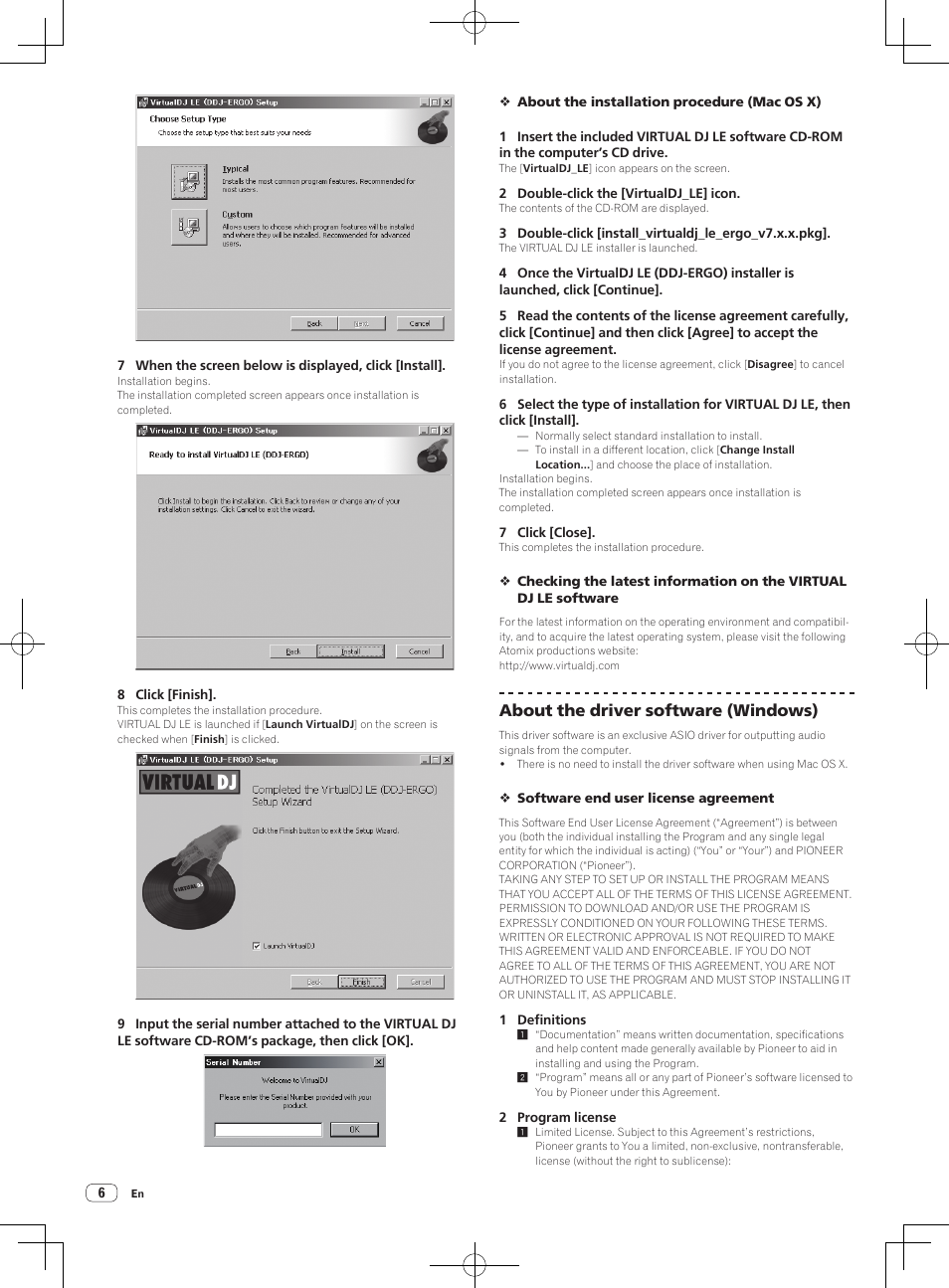 About the driver software (windows) | Pioneer DDJ-ERGO-V User Manual | Page 6 / 32