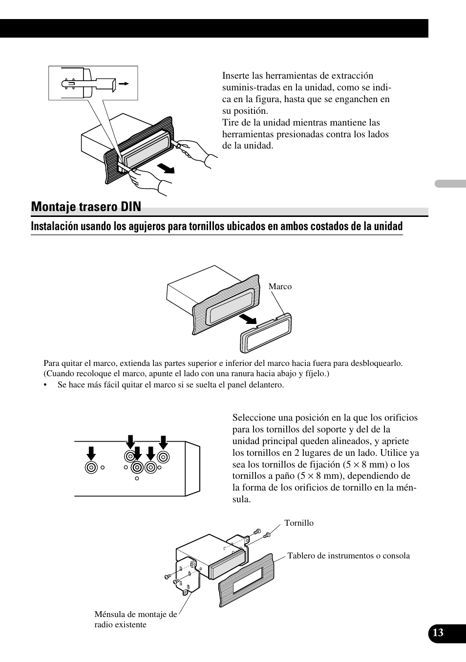 Montaje trasero din | Pioneer XDV-P6 User Manual | Page 27 / 86