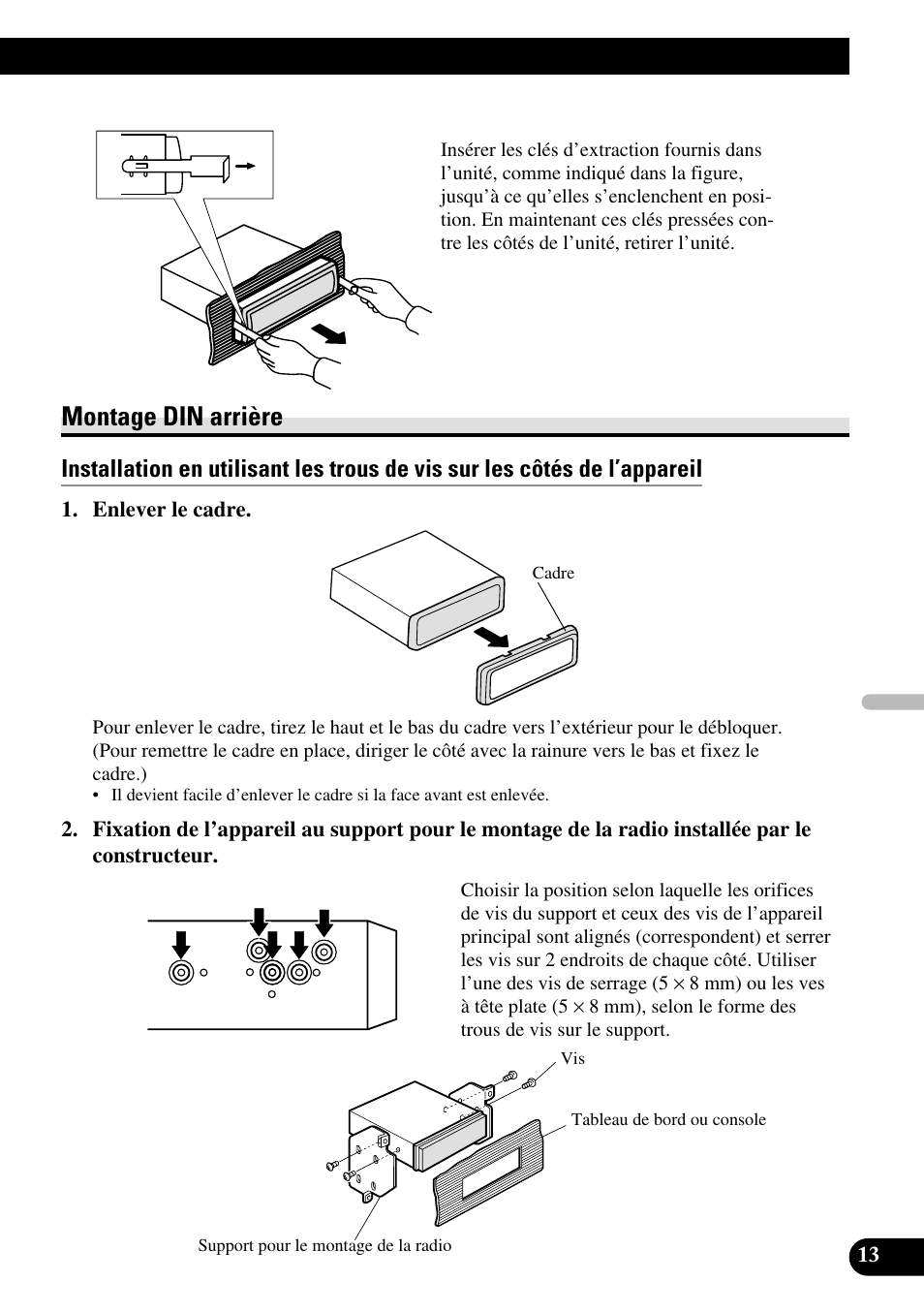 Montage din arrière | Pioneer XDV-P6 User Manual | Page 55 / 86