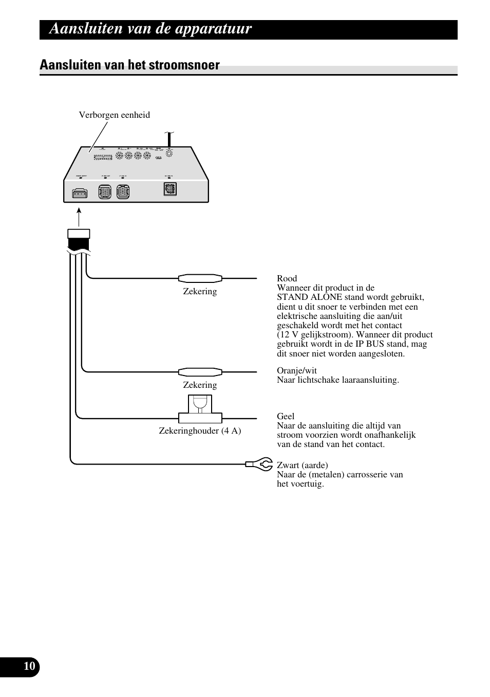 Aansluiten van het stroomsnoer, Aansluiten van de apparatuur | Pioneer XDV-P6 User Manual | Page 80 / 86