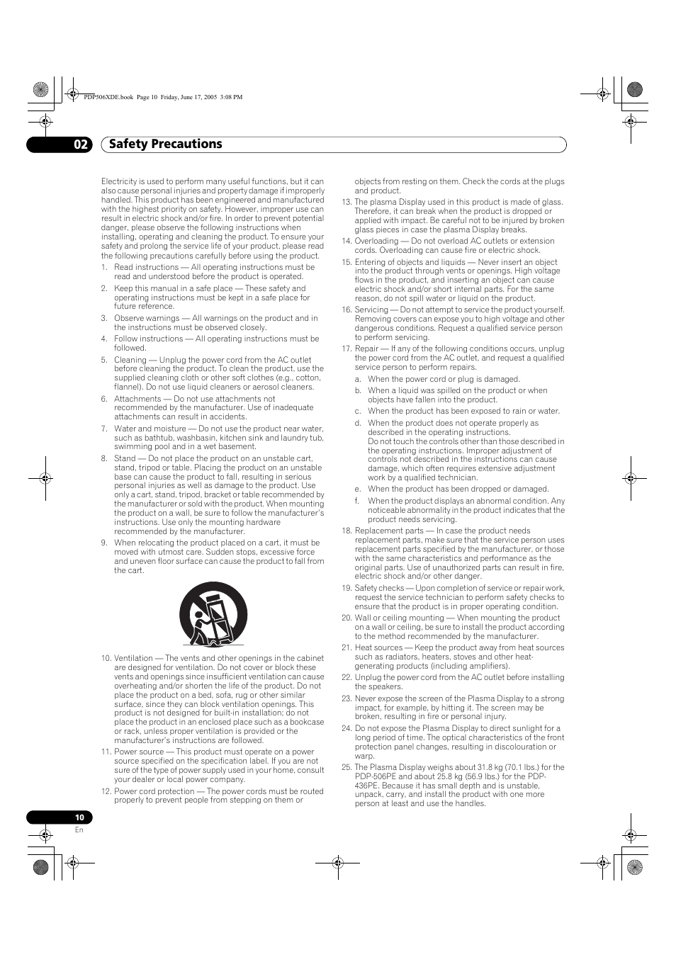 02 safety precautions, Safety precautions 02 safety precautions | Pioneer PDP-506XDE User Manual | Page 10 / 236