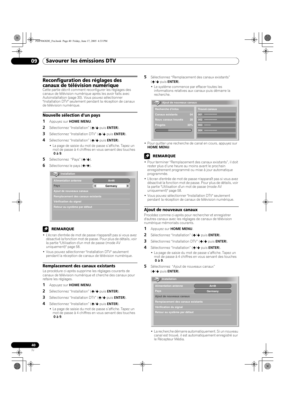 Savourer les émissions dtv 09 | Pioneer PDP-506XDE User Manual | Page 118 / 236