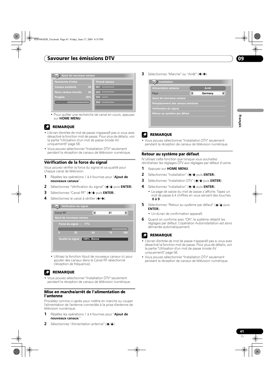 Savourer les émissions dtv 09 | Pioneer PDP-506XDE User Manual | Page 119 / 236