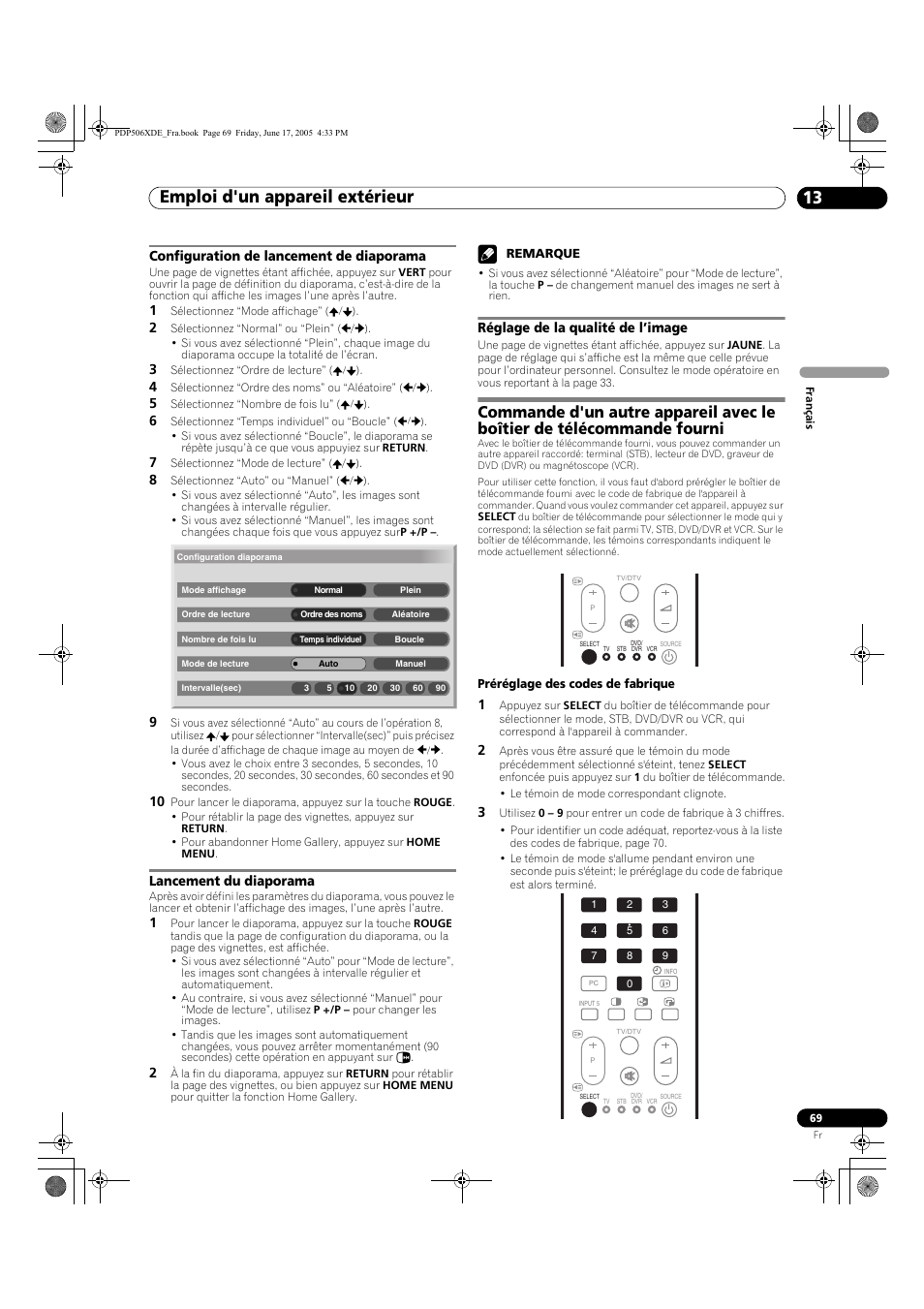 Emploi d'un appareil extérieur 13 | Pioneer PDP-506XDE User Manual | Page 147 / 236