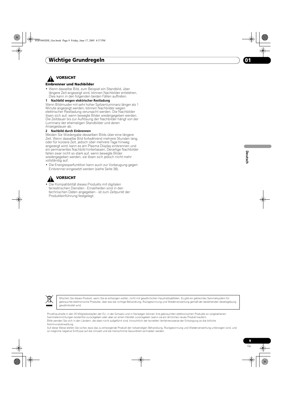 Wichtige grundregeln 01 | Pioneer PDP-506XDE User Manual | Page 165 / 236