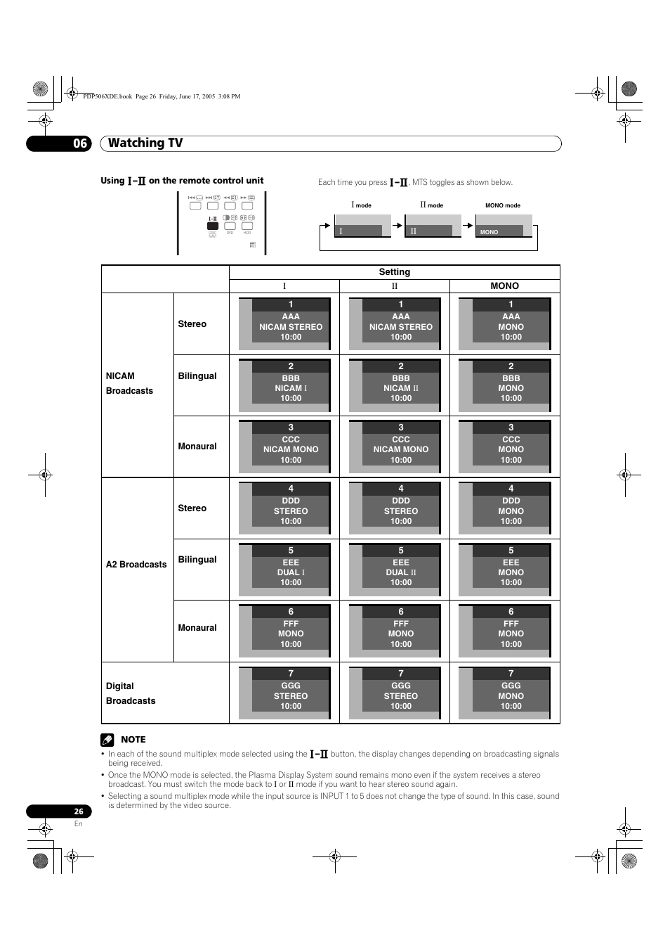 Watching tv 06 | Pioneer PDP-506XDE User Manual | Page 26 / 236