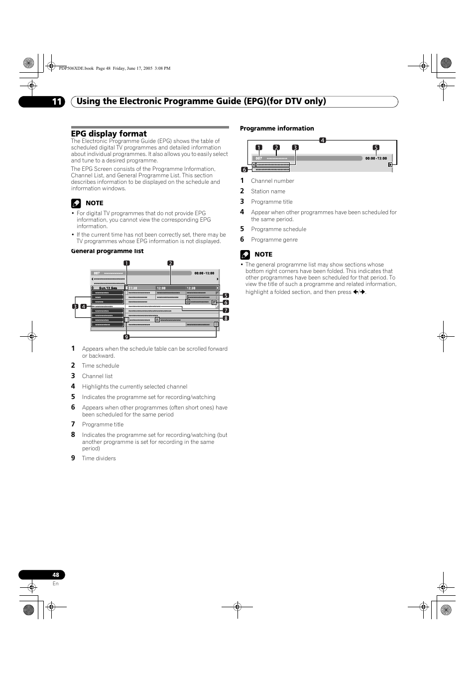 Epg display format | Pioneer PDP-506XDE User Manual | Page 48 / 236