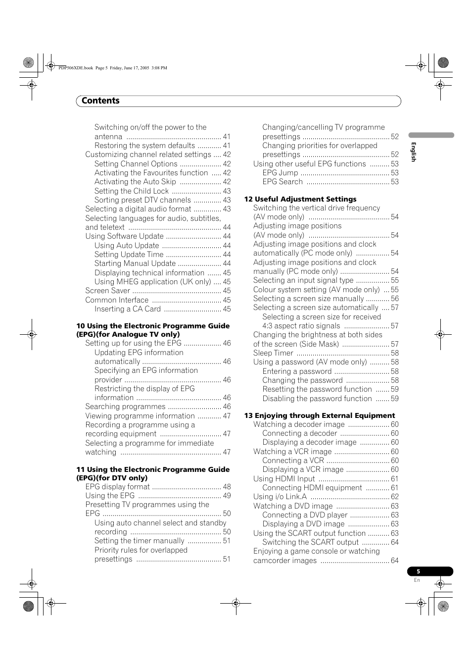 Pioneer PDP-506XDE User Manual | Page 5 / 236
