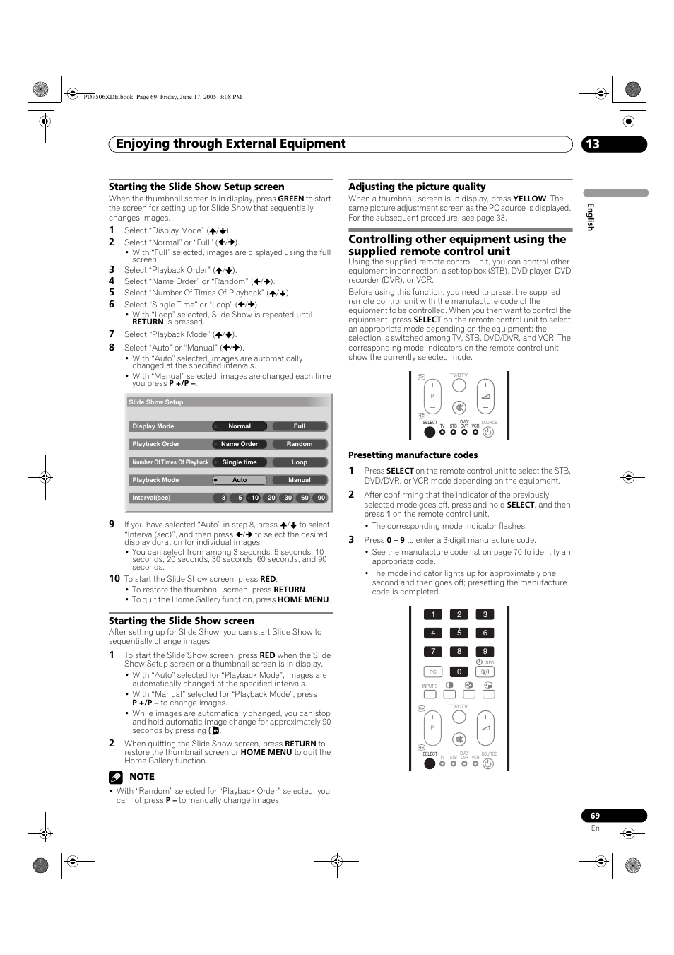 Enjoying through external equipment 13 | Pioneer PDP-506XDE User Manual | Page 69 / 236