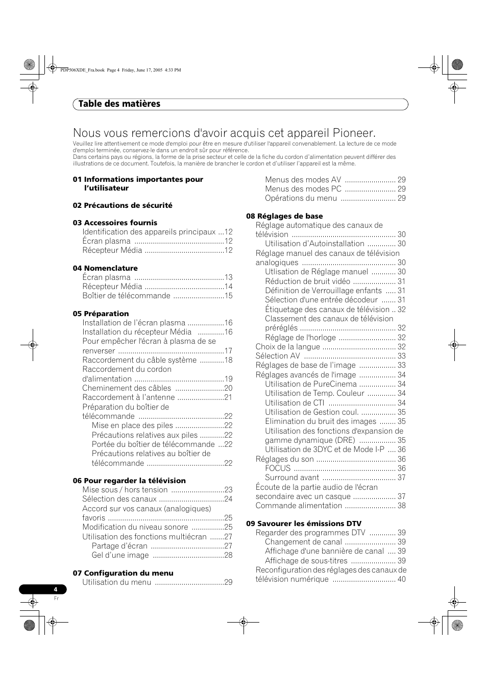 Mode d’emploi | Pioneer PDP-506XDE User Manual | Page 82 / 236