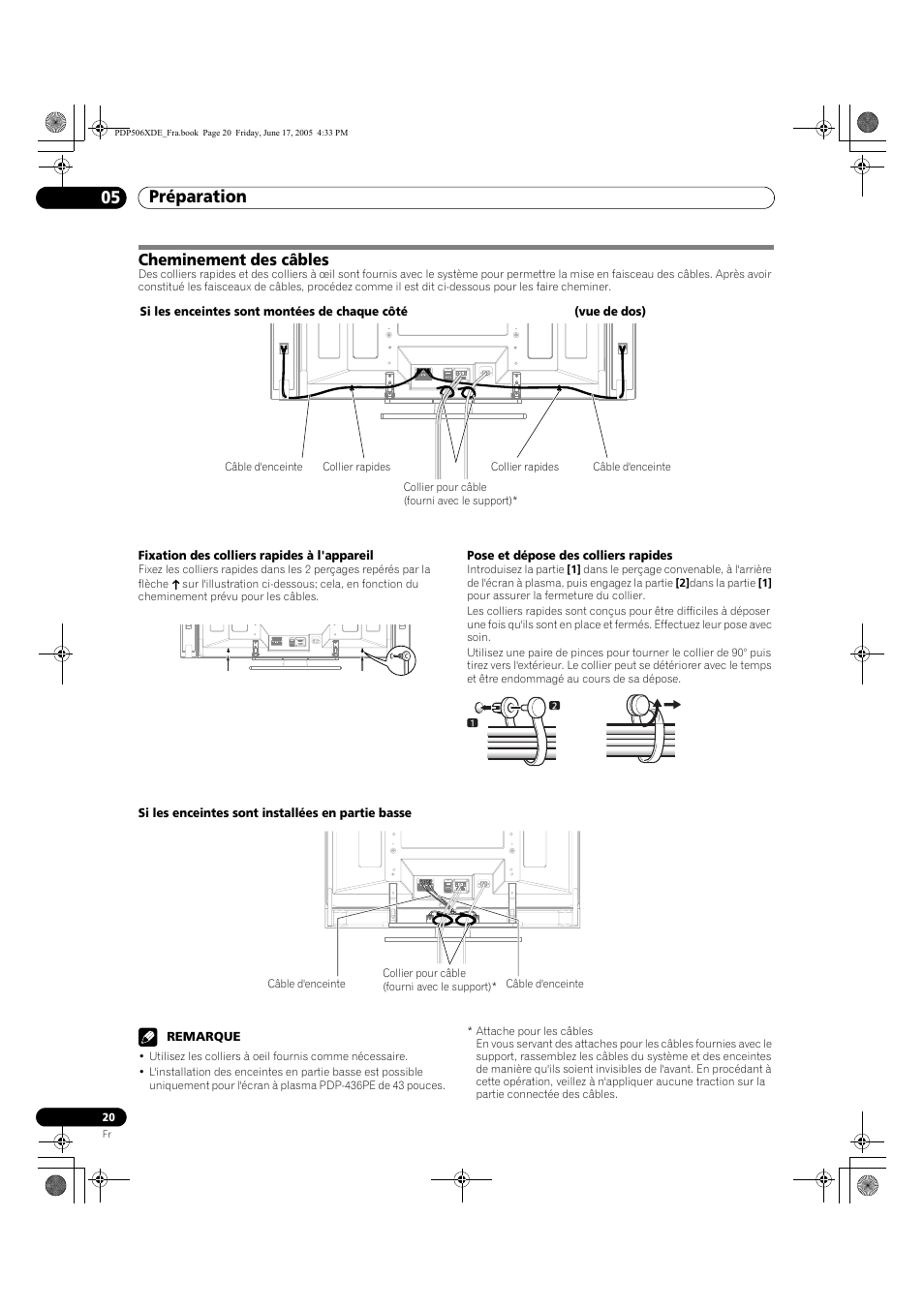 Cheminement des câbles, Préparation 05 | Pioneer PDP-506XDE User Manual | Page 98 / 236