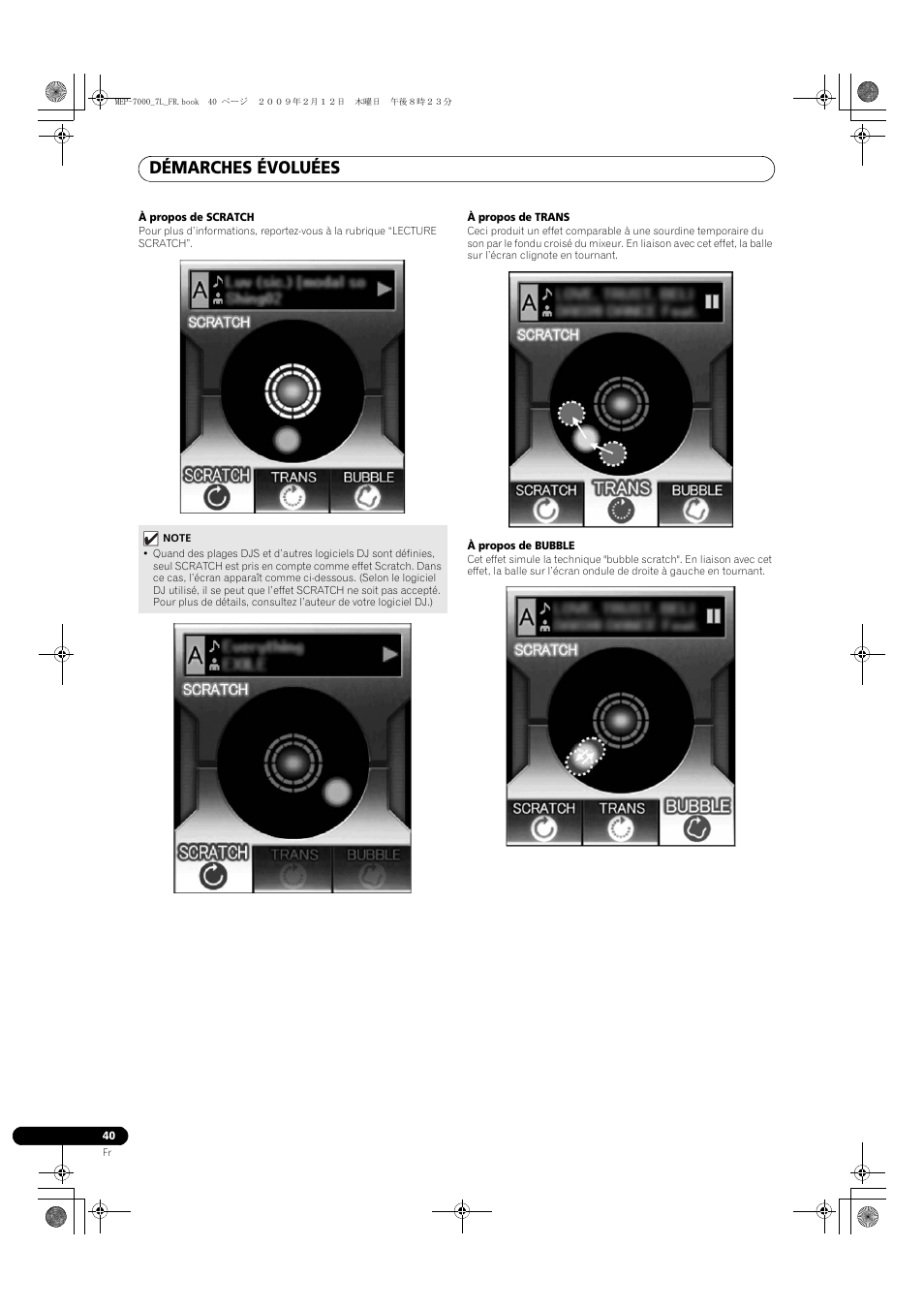 À propos de scratch, À propos de trans, À propos de bubble | Démarches évoluées | Pioneer MEP-7000 User Manual | Page 108 / 208