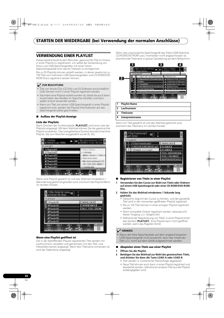 Verwendung einer playlist | Pioneer MEP-7000 User Manual | Page 168 / 208