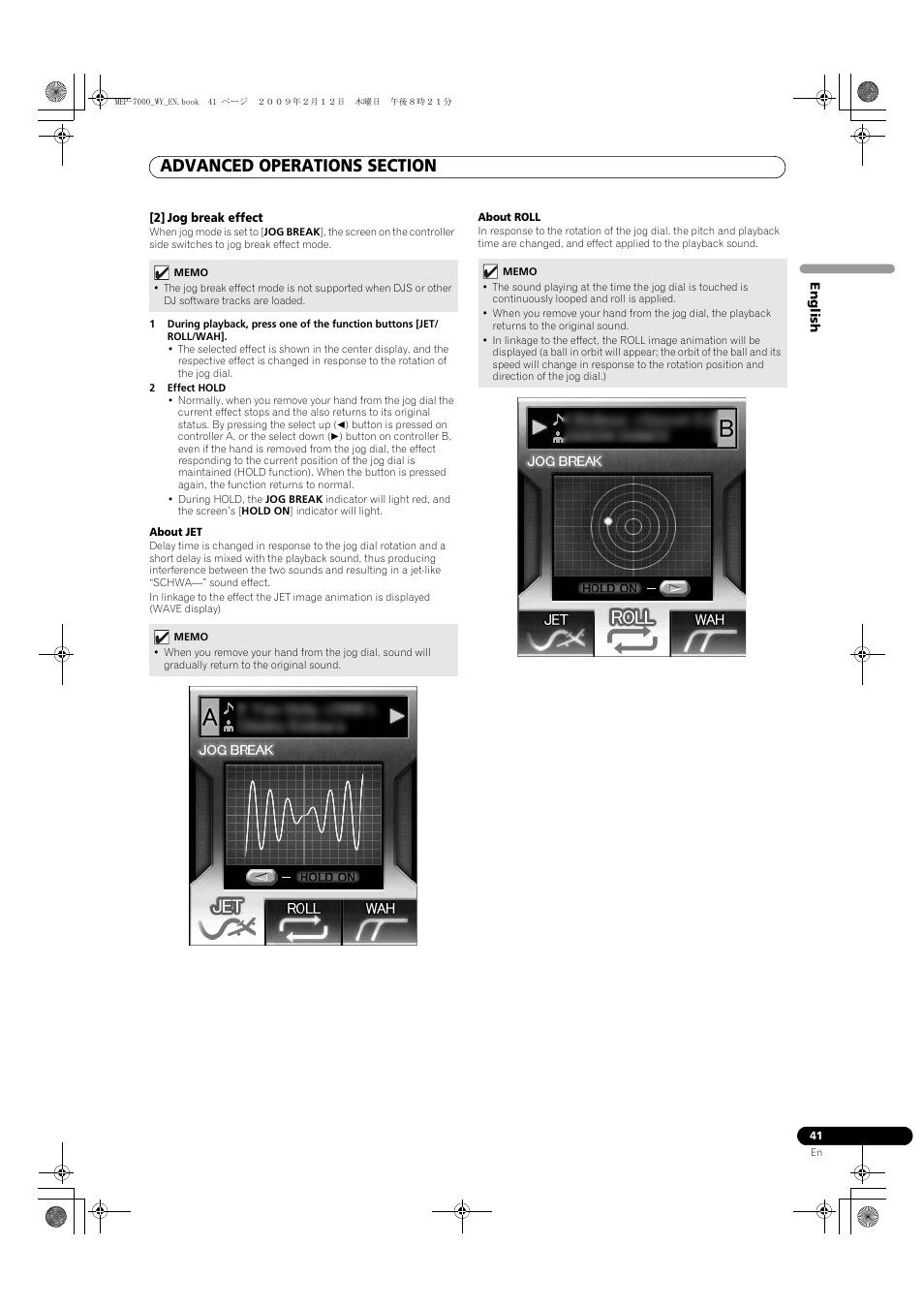 2 effect hold, About jet, About roll | Pioneer MEP-7000 User Manual | Page 41 / 208