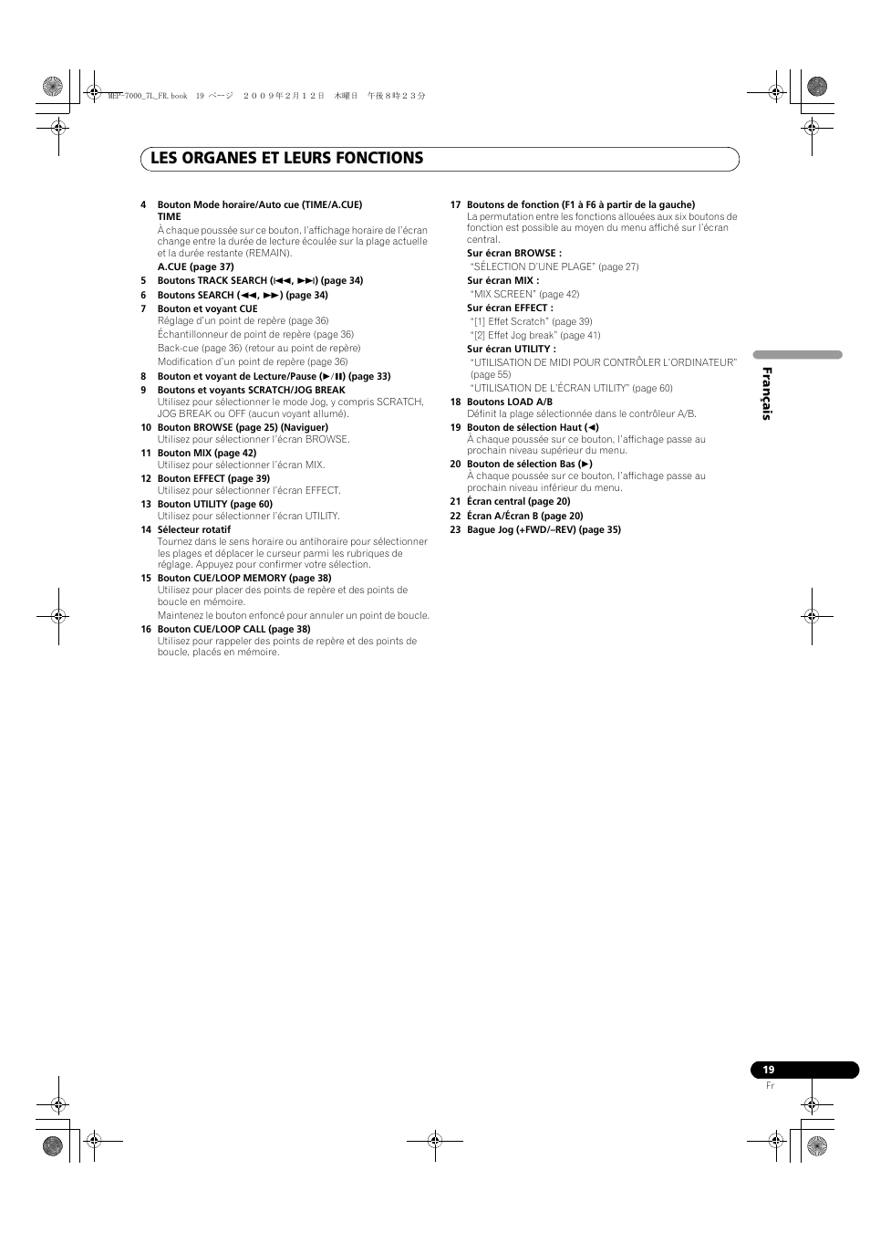 Les organes et leurs fonctions | Pioneer MEP-7000 User Manual | Page 87 / 208