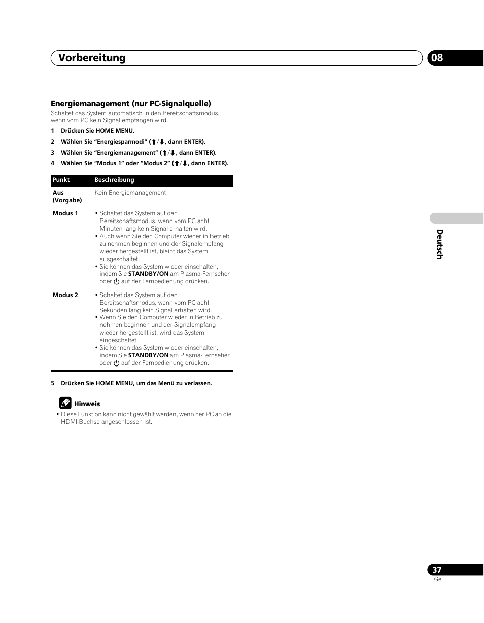 Vorbereitung 08 | Pioneer PDP-SX5080D User Manual | Page 193 / 236