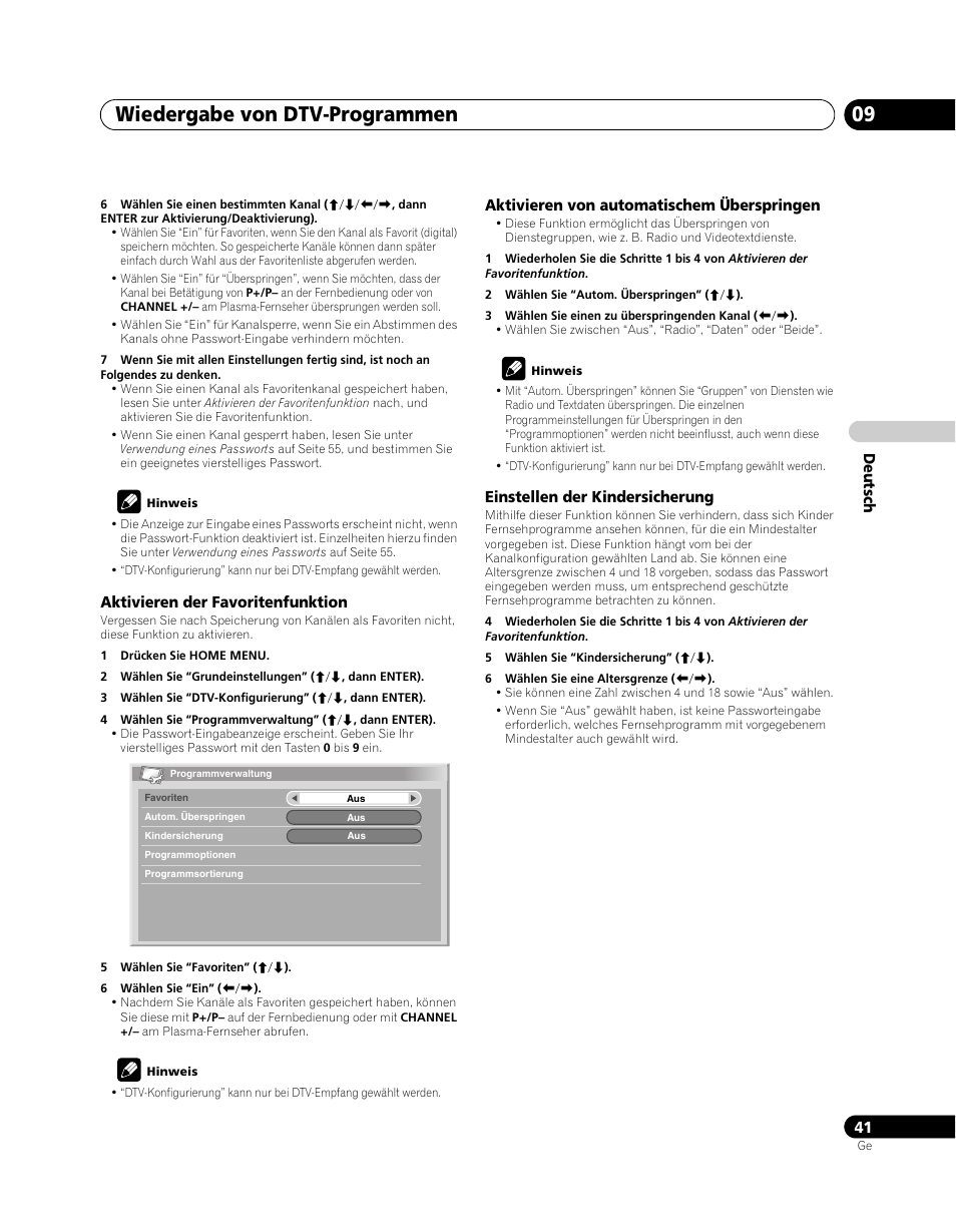Wiedergabe von dtv-programmen 09 | Pioneer PDP-SX5080D User Manual | Page 197 / 236
