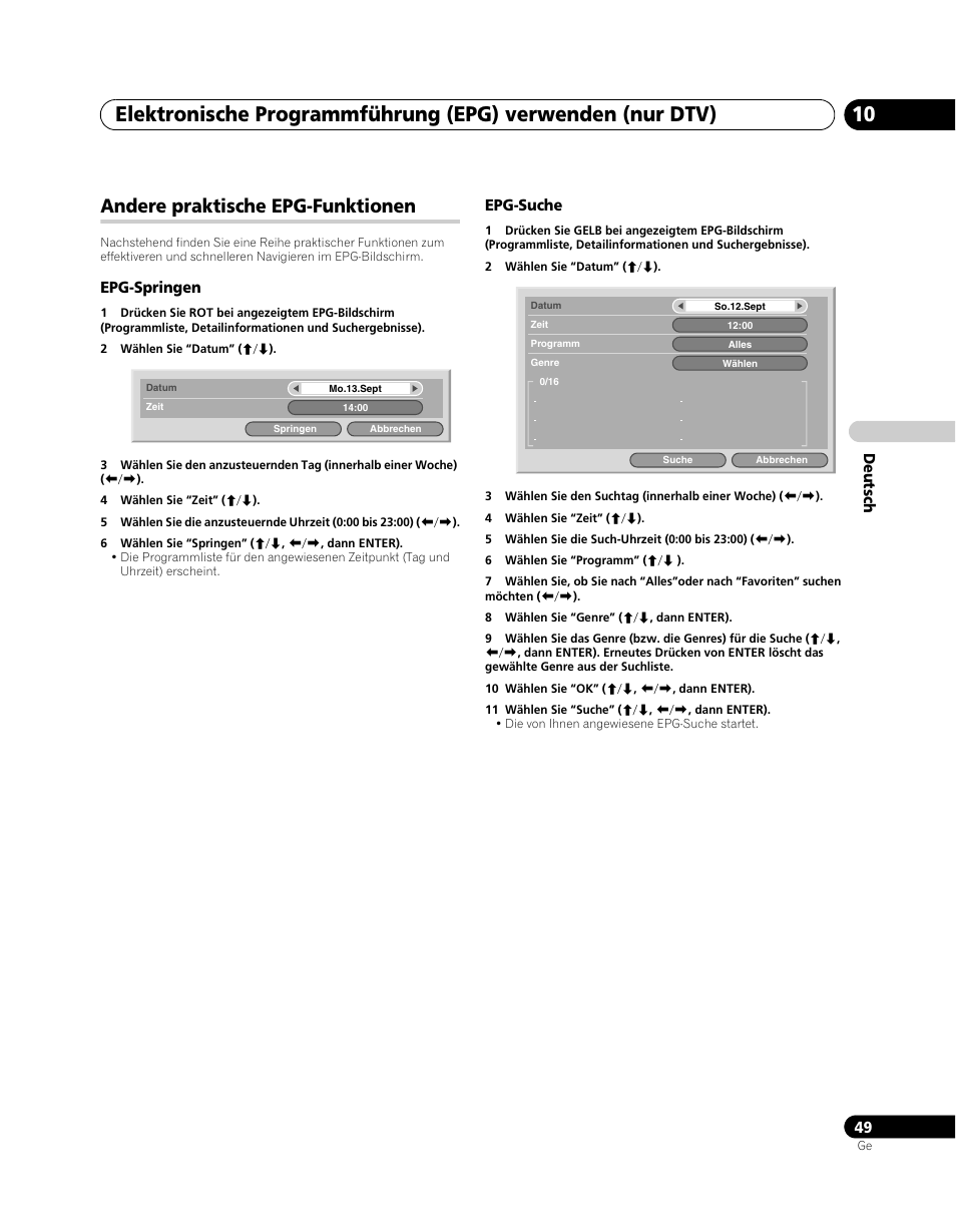 Andere praktische epg-funktionen | Pioneer PDP-SX5080D User Manual | Page 205 / 236
