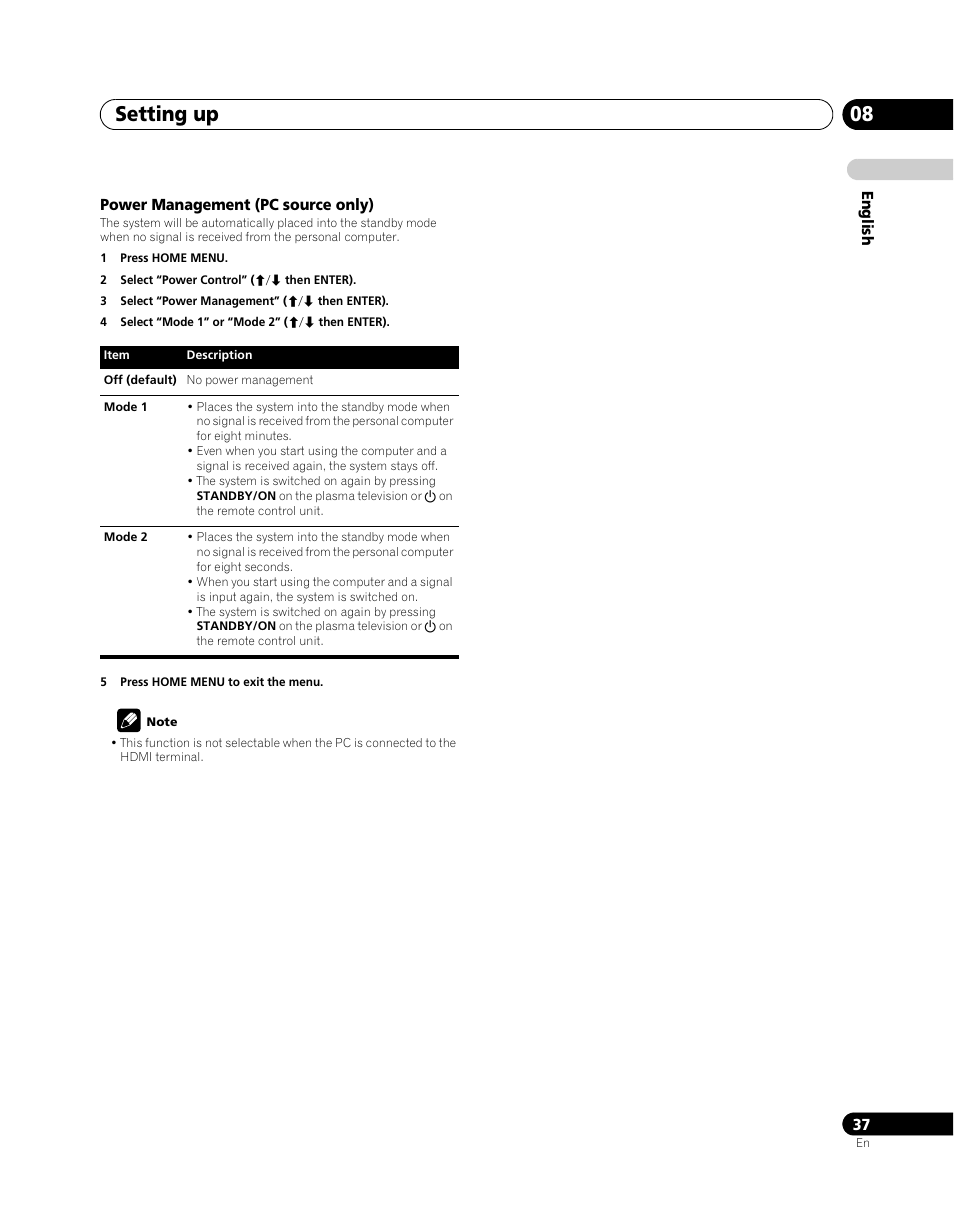 Setting up 08 | Pioneer PDP-SX5080D User Manual | Page 37 / 236