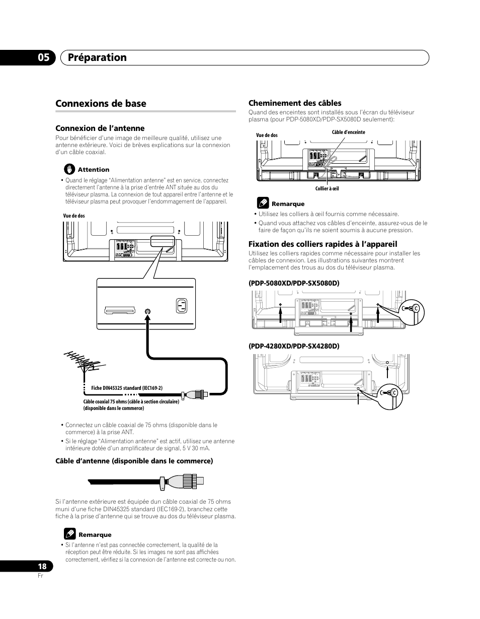 Connexions de base, Préparation 05 | Pioneer PDP-SX5080D User Manual | Page 96 / 236