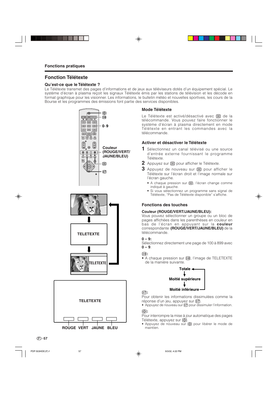 Fonction télétexte | Pioneer PDP-503HDE User Manual | Page 123 / 194