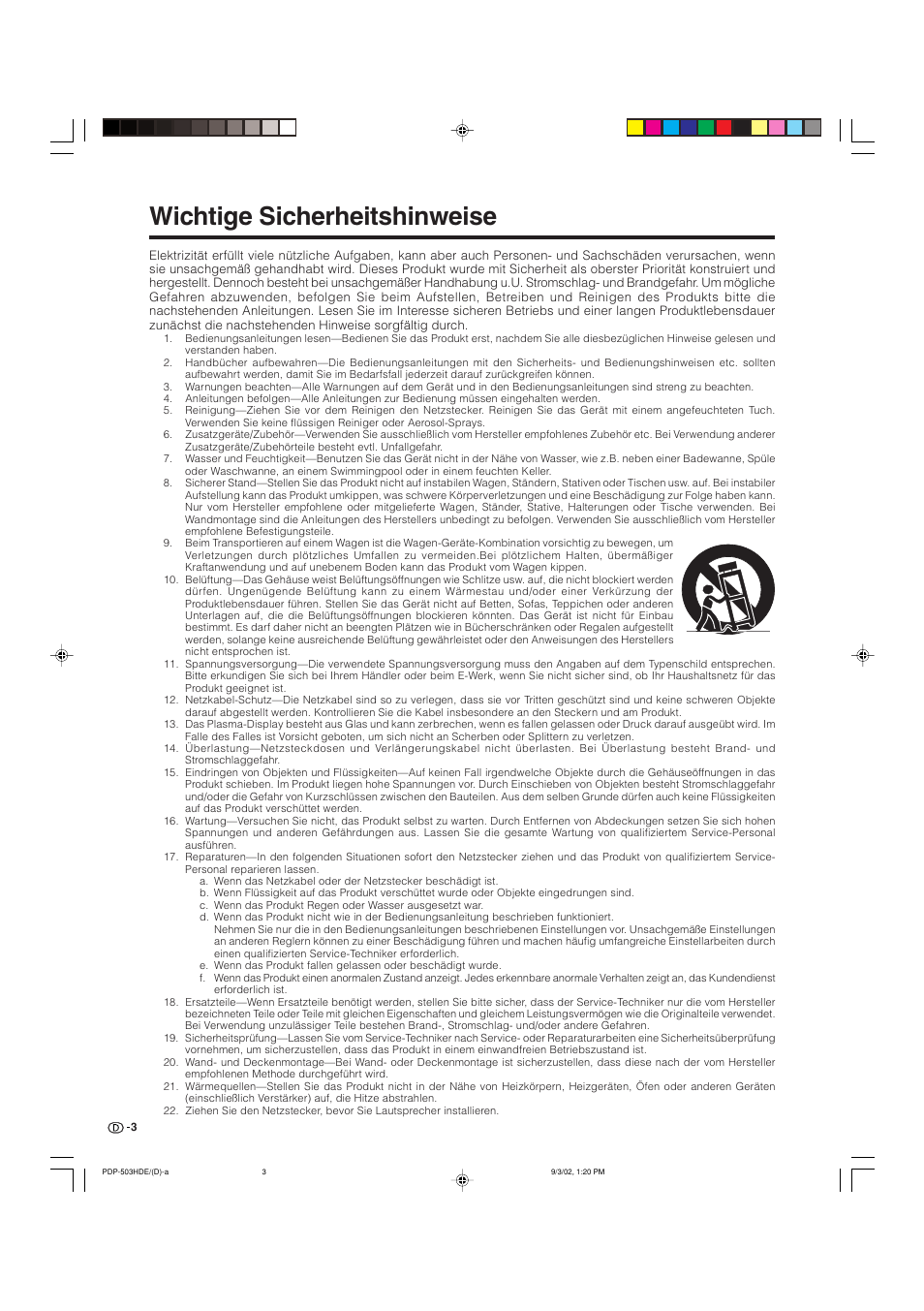 Wichtige sicherheitshinweise | Pioneer PDP-503HDE User Manual | Page 133 / 194