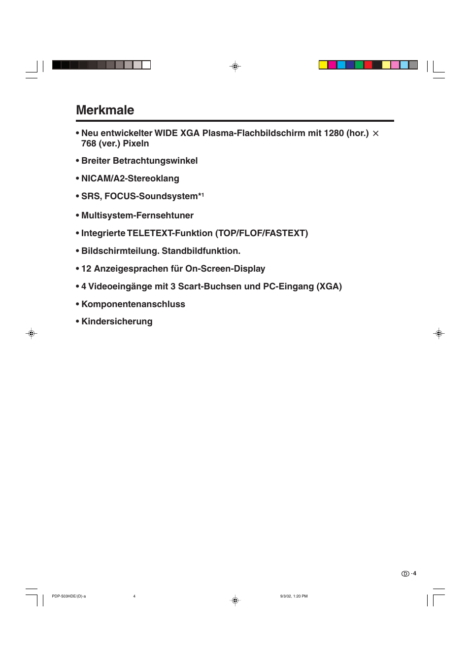 Merkmale | Pioneer PDP-503HDE User Manual | Page 134 / 194