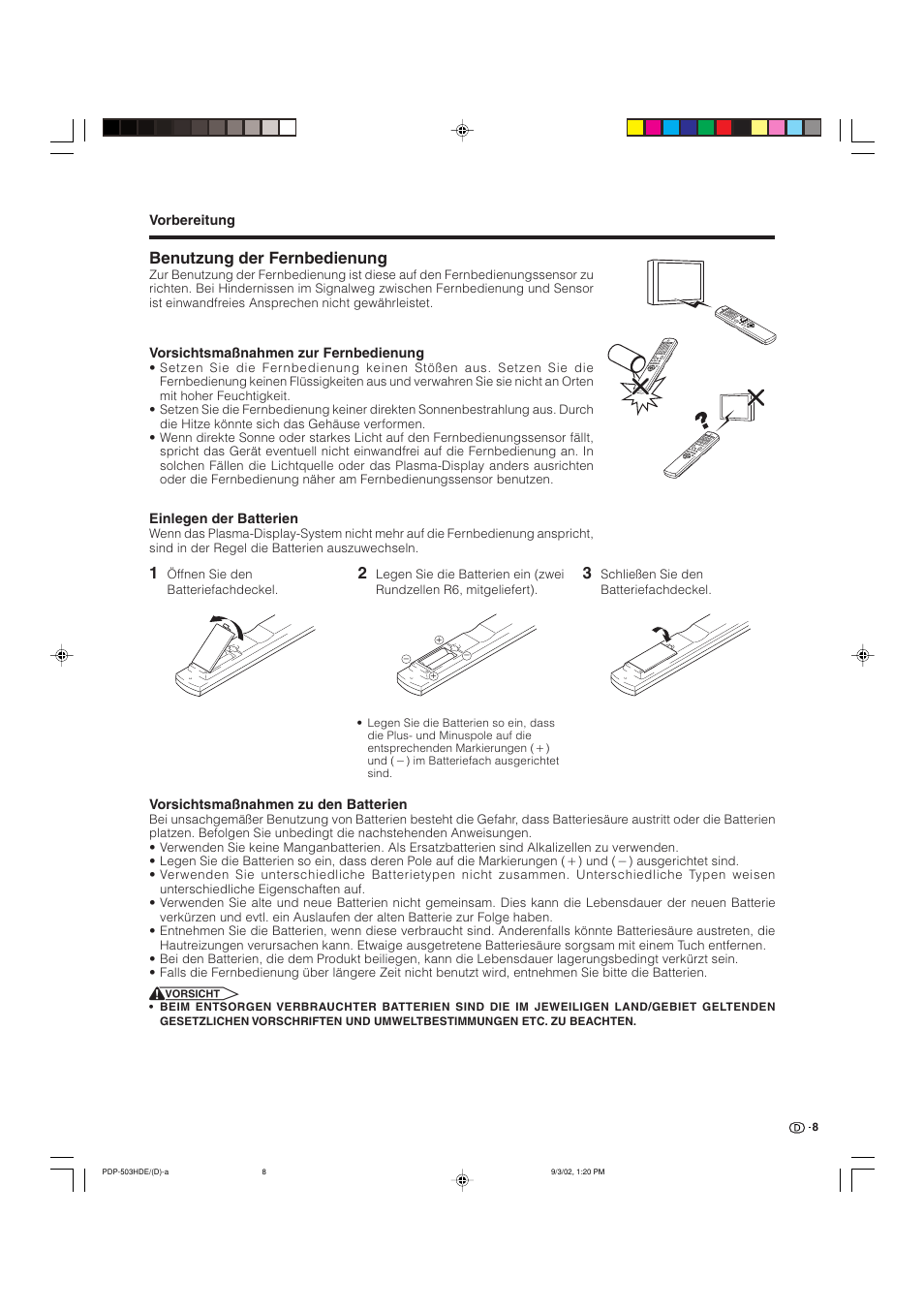 Benutzung der fernbedienung | Pioneer PDP-503HDE User Manual | Page 138 / 194