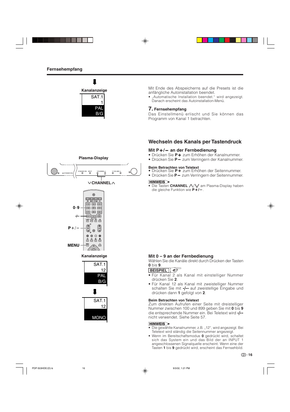 Wechseln des kanals per tastendruck | Pioneer PDP-503HDE User Manual | Page 146 / 194