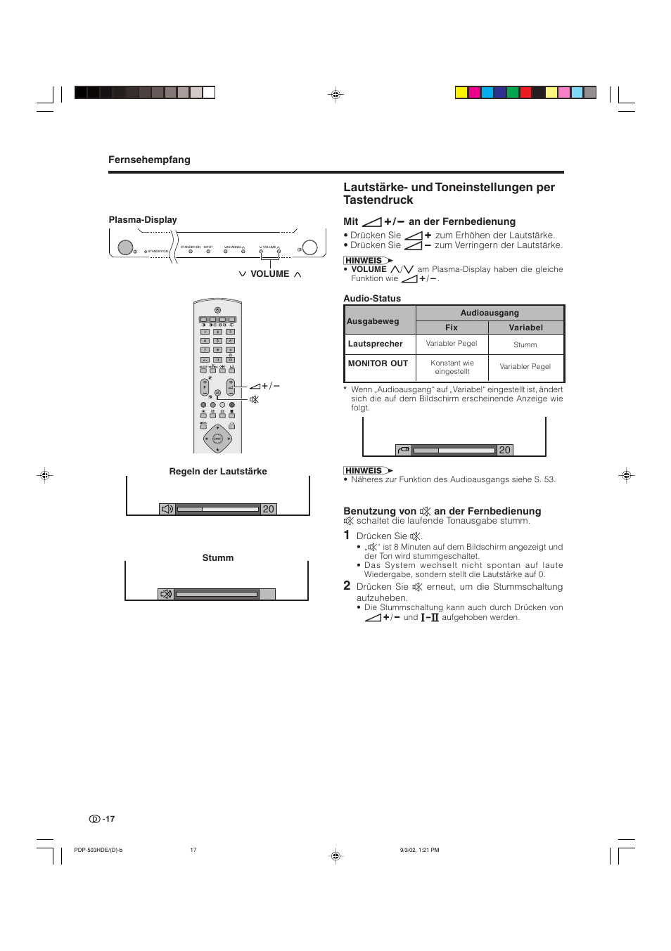 Lautstärke- und toneinstellungen per tastendruck | Pioneer PDP-503HDE User Manual | Page 147 / 194