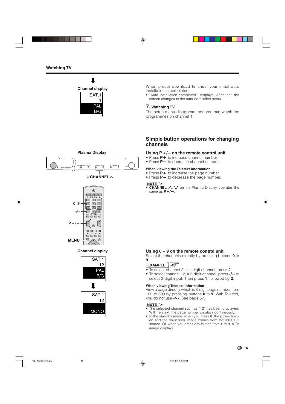 Simple button operations for changing channels | Pioneer PDP-503HDE User Manual | Page 18 / 194