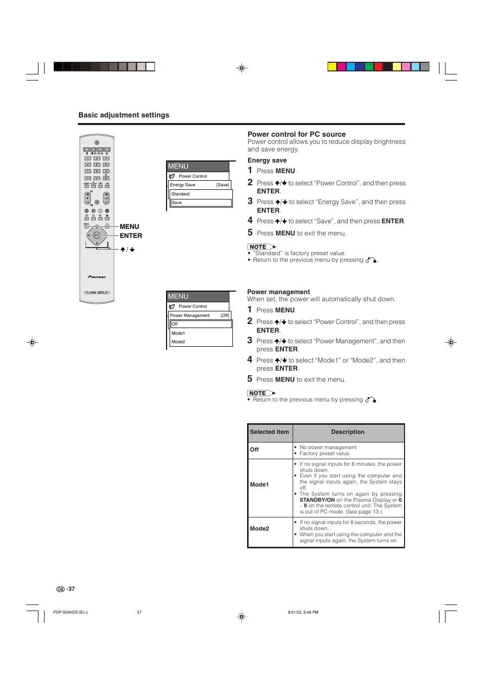 Pioneer PDP-503HDE User Manual | Page 39 / 194