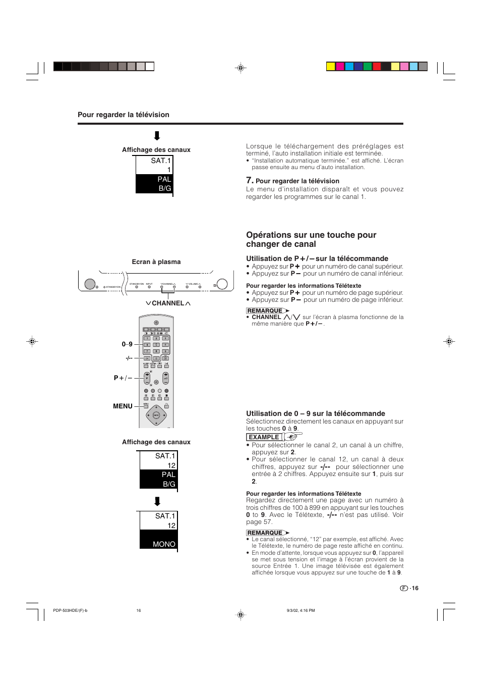 Opérations sur une touche pour changer de canal | Pioneer PDP-503HDE User Manual | Page 82 / 194