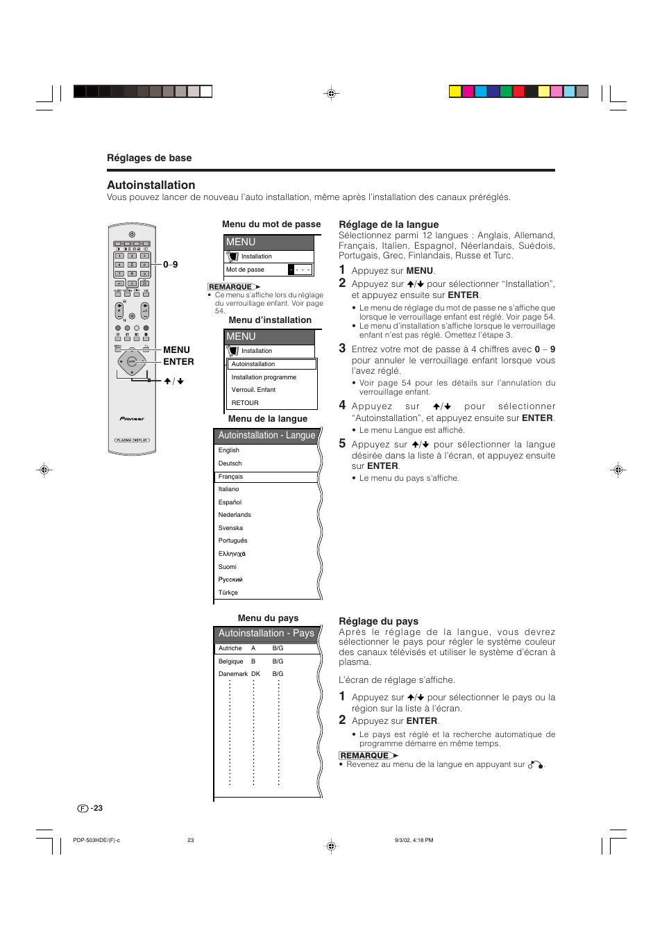 Autoinstallation | Pioneer PDP-503HDE User Manual | Page 89 / 194