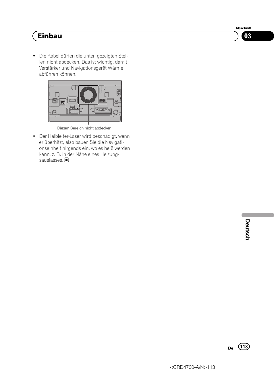 03 einbau | Pioneer AVIC-F850BT User Manual | Page 113 / 148