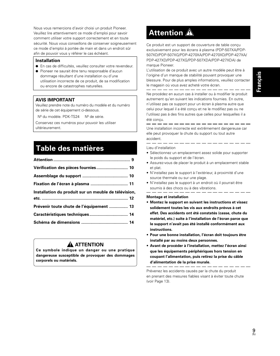 Pioneer PDK-TS24 User Manual | Page 9 / 51