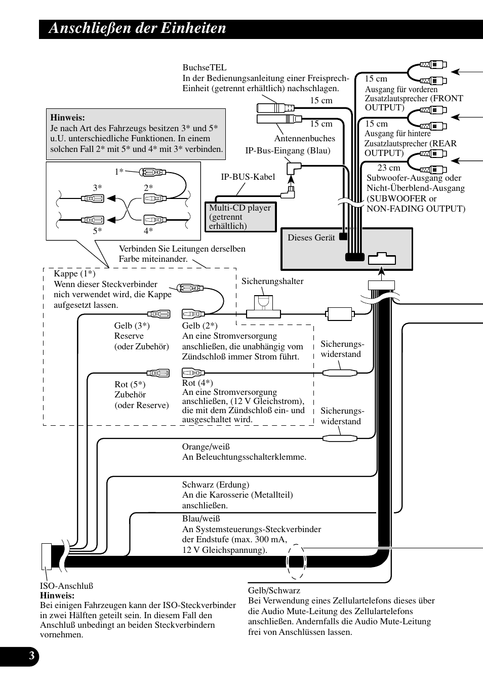 Anschließen der einheiten | Pioneer DEH-P8400MP User Manual | Page 20 / 52