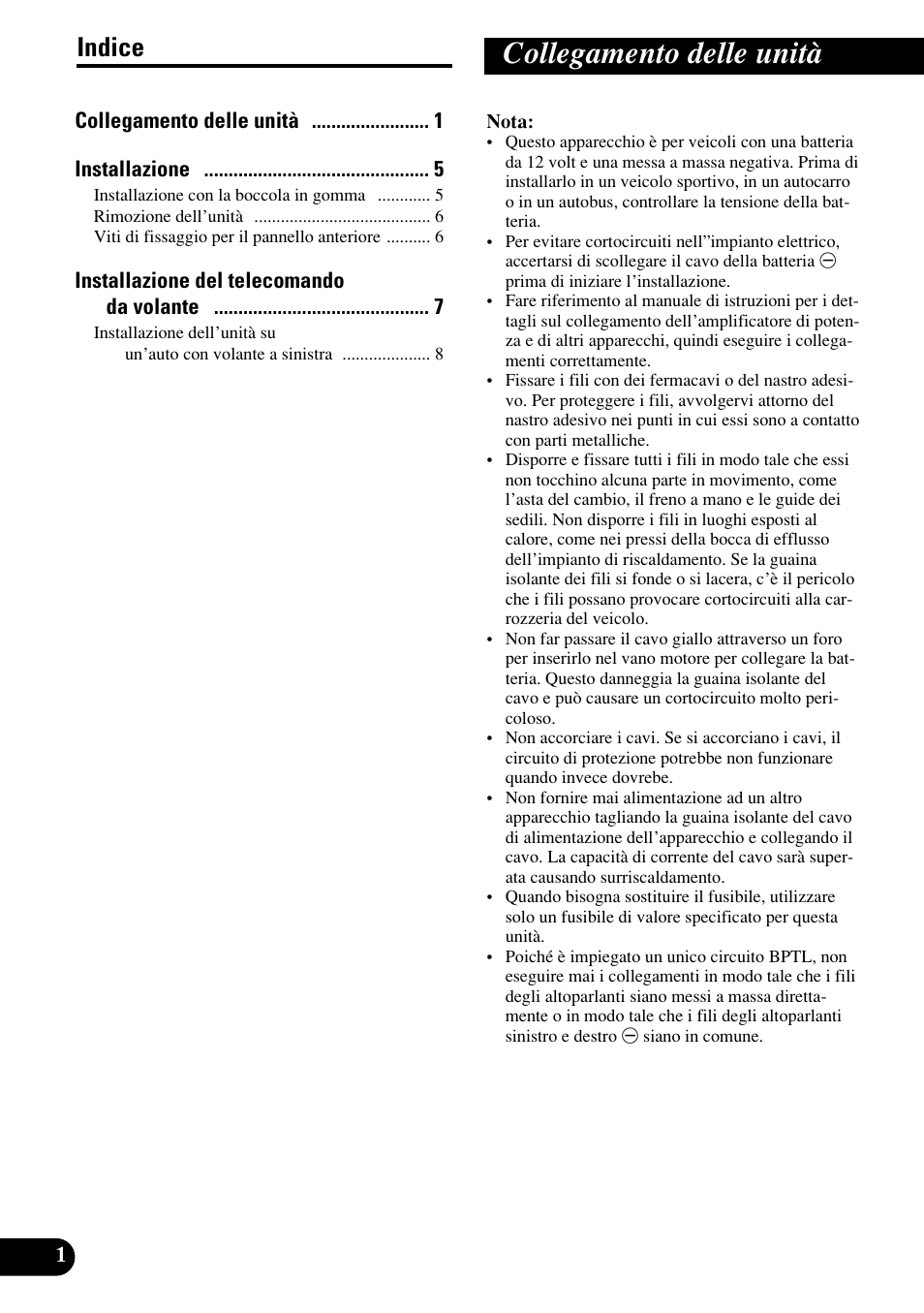 Collegamento delle unità, Indice | Pioneer DEH-P8400MP User Manual | Page 34 / 52