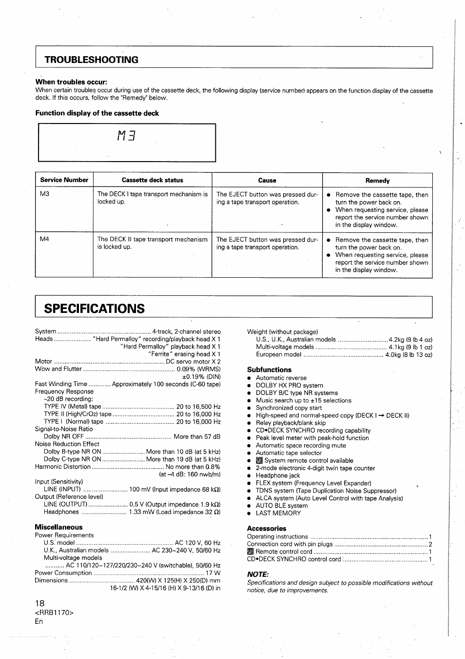Pioneer CT-W505R User Manual | Page 18 / 20