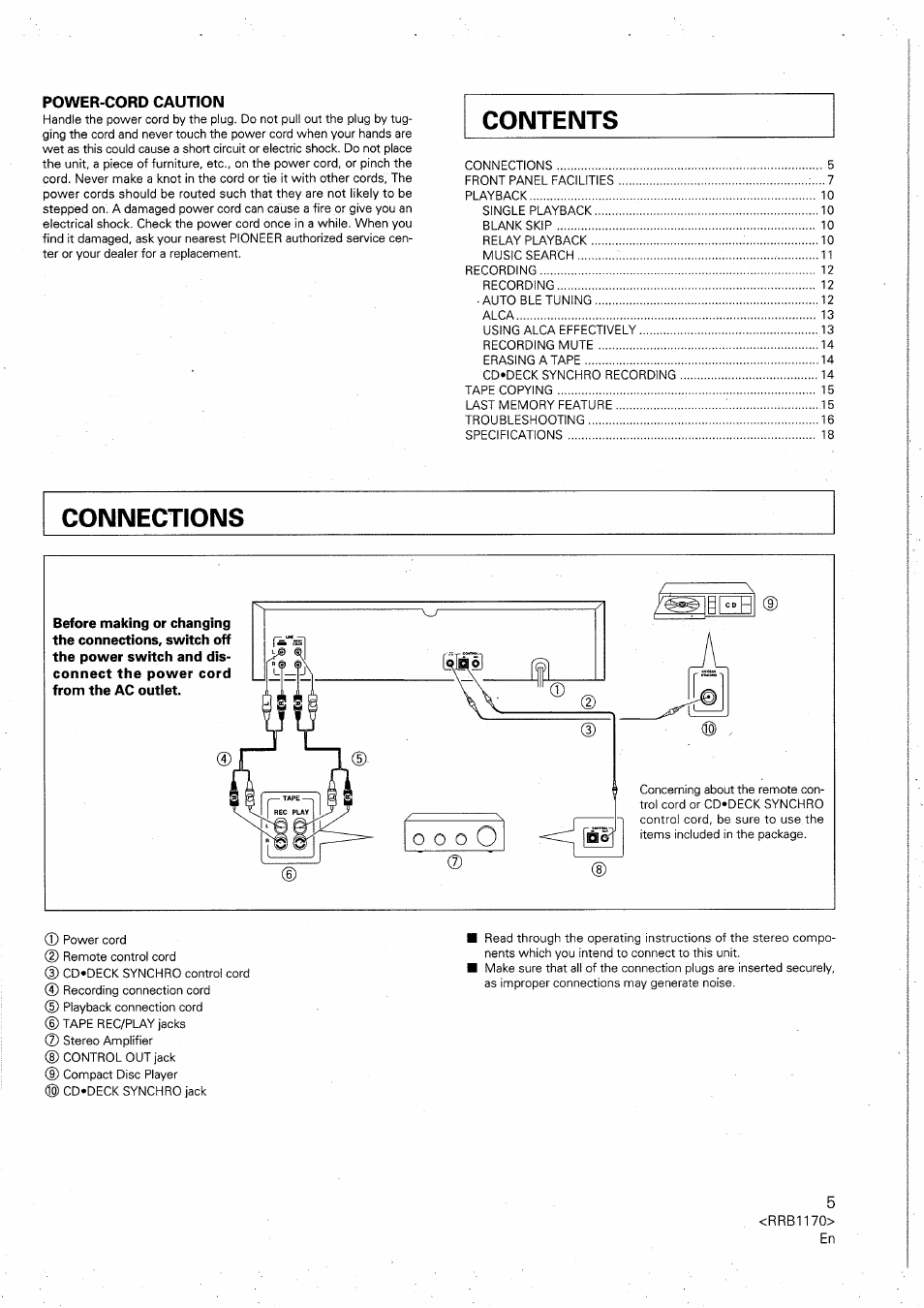 Pioneer CT-W505R User Manual | Page 5 / 20