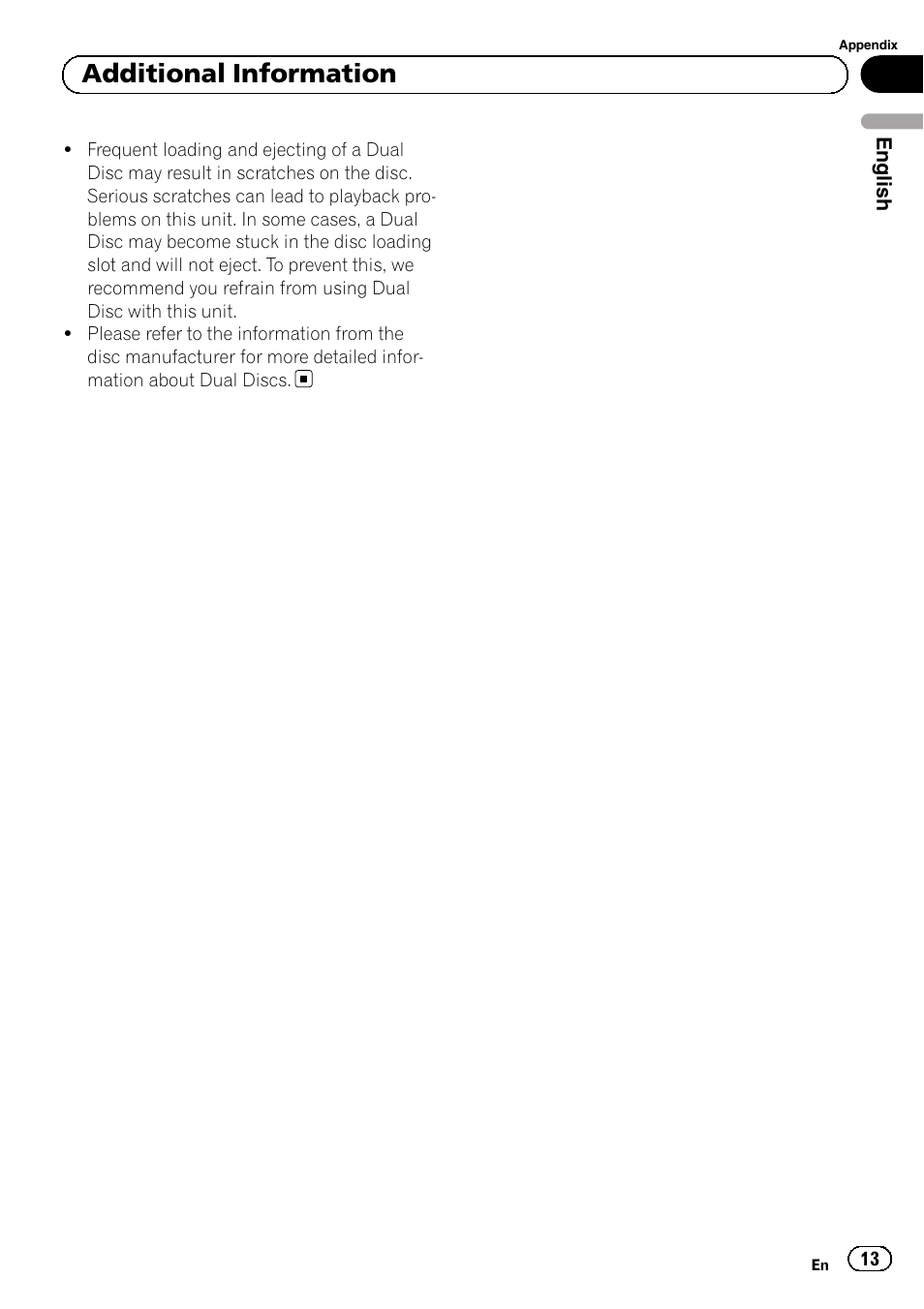 Additional information | Pioneer DEH-110E User Manual | Page 13 / 107
