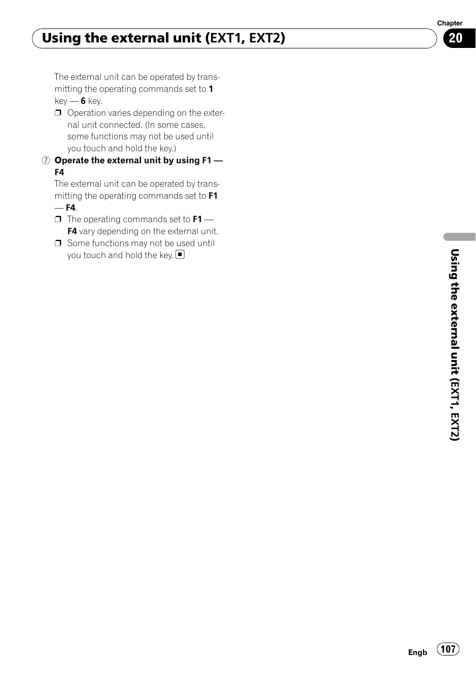 Using the external unit (ext1, ext2) | Pioneer AVIC F900BT User Manual | Page 107 / 168