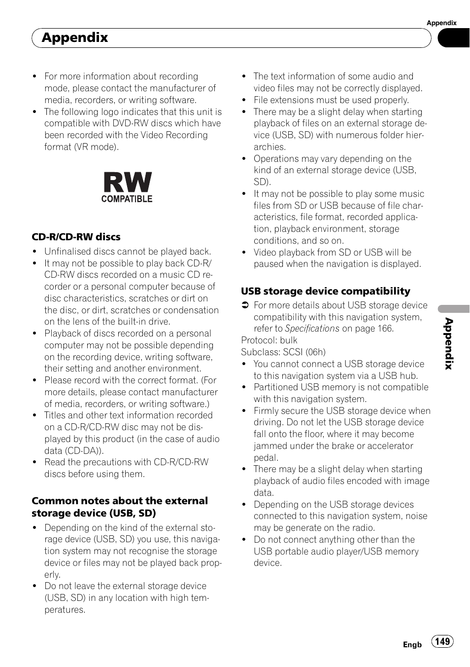 Appendix | Pioneer AVIC F900BT User Manual | Page 149 / 168